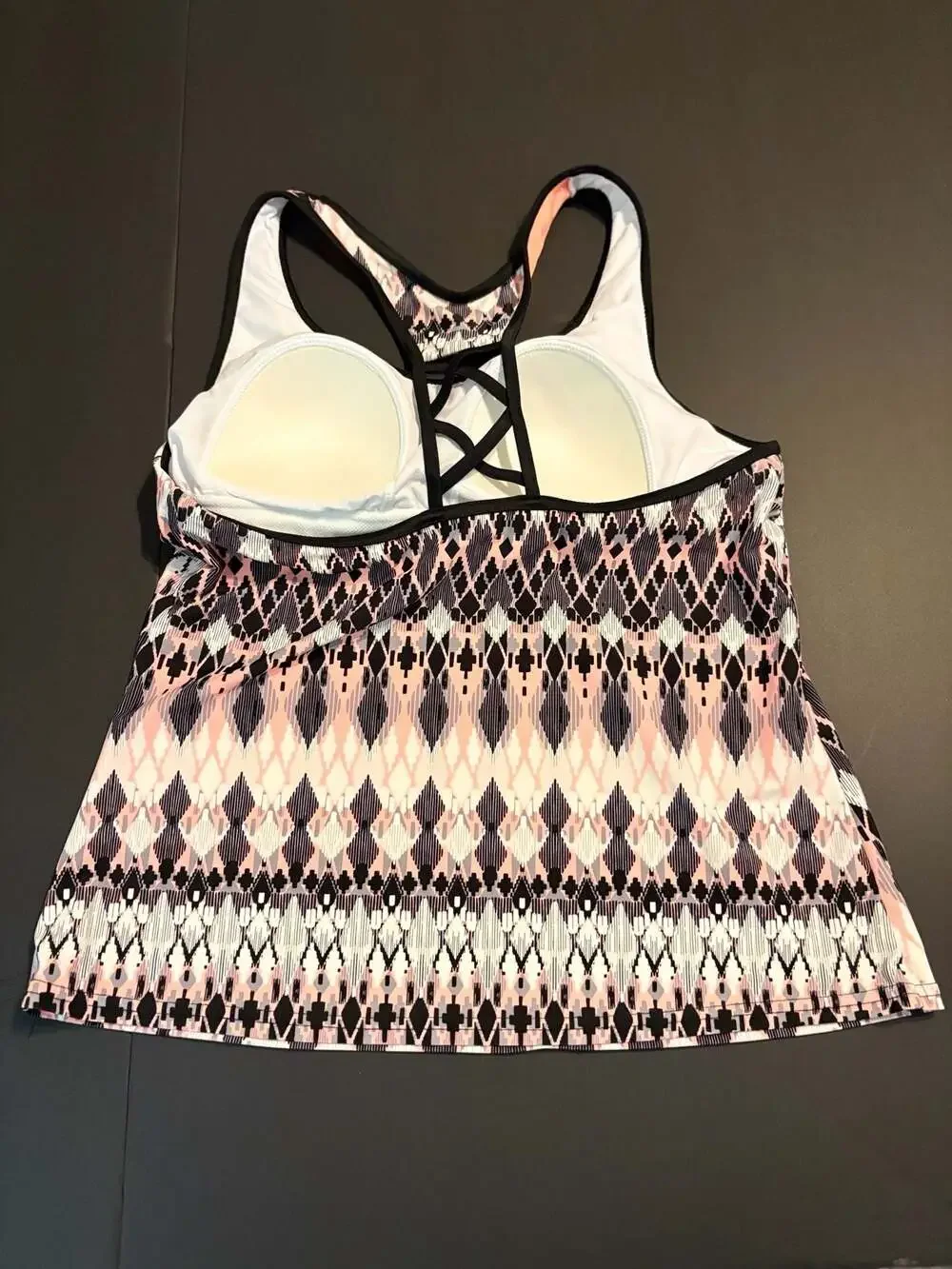 ZeroXposur Women's Geometric Print Racerback Tankini Swim Top